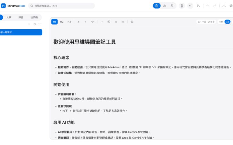 MindMapNote 作品截圖